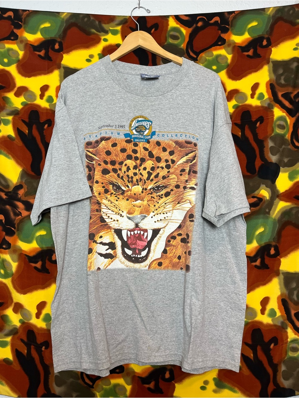 Vintage 90s Jacksonville Jaguars I Was There Jags vs Oilers Tee Size XXL